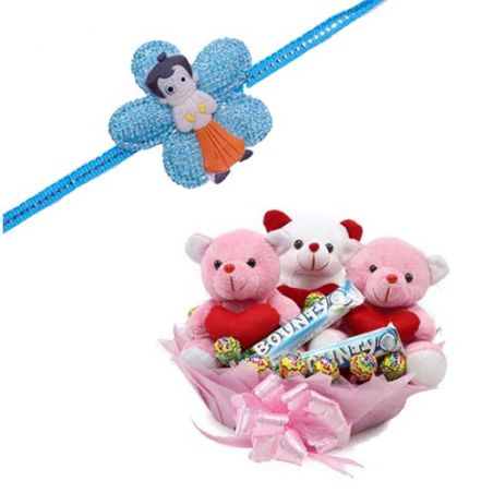 Chhota Bhim Kids Rakhi With Teddy Hamper