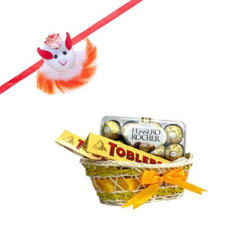 Fancy Kids Rakhi With Candy Basket