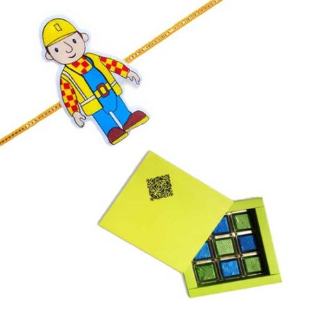 Bob The Builder Kids Rakhi With Chocolate Pack 9 Pcs