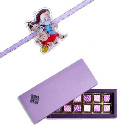 Little Ganesha & Little Hanuman Kids Rakhi With Chocolate Pack 12 Pcs