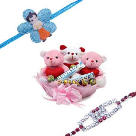 Kids & Diamond Rakhi With Chocolates