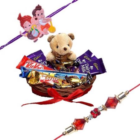 Kids Rakhi With Chocolates Cute Teddy
