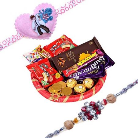 Set Of 2 rakhi With Chocolates