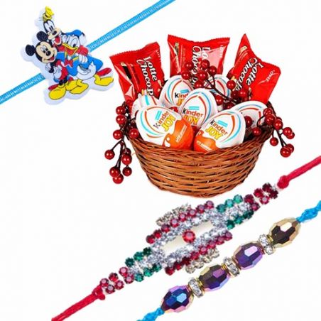 Set Of 3 Rakhi With Kinder Joy Treats