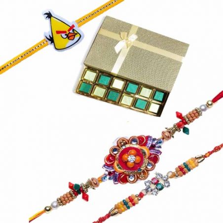 Kids  Diamond Rakhi  With Surprise Chocolate Pack 24 Pcs