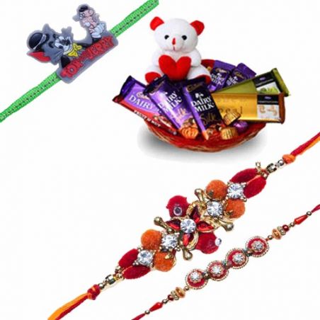 Set Of 3 Rakhi Chocolate