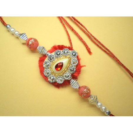 Orange Stoned Awesome Rakhi