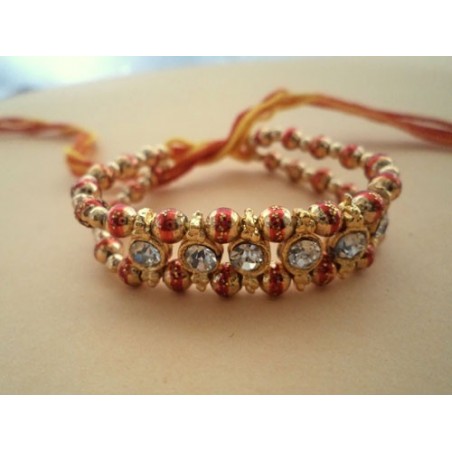 Golden Beads Rakhi