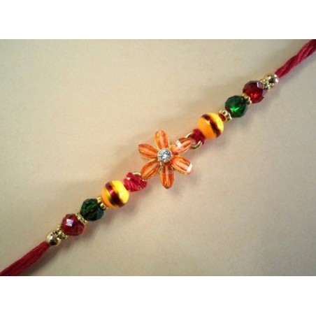 Flower Beaded Rakhi