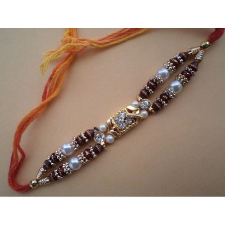 Adorable Stone and Beads studded Rakhi