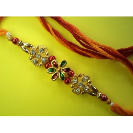 Flower beaded fanatistic rakhi