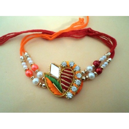 Designer Pearl and Beads Rakhi