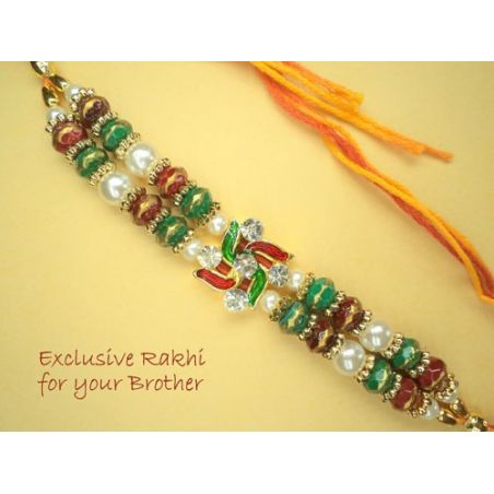 Swastik Rakhi with Beads