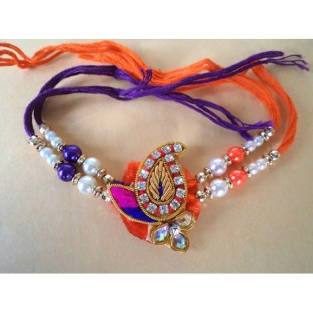 Dual Coloured Mango Designer Rakhi