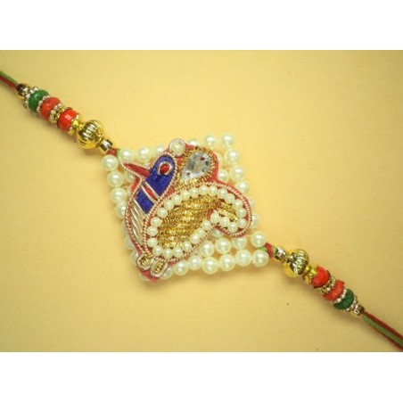 Pearl Peacock Rakhi