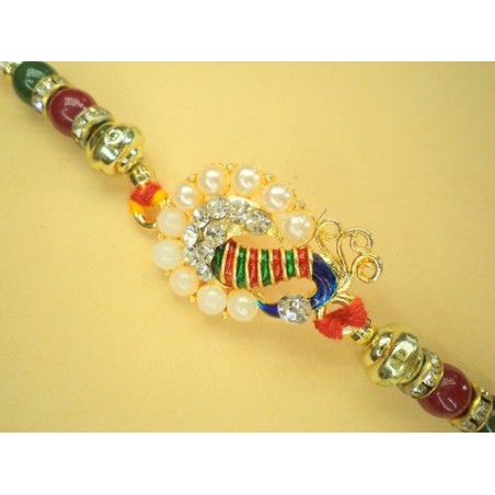 Pearl Peacock Designer Rakhi