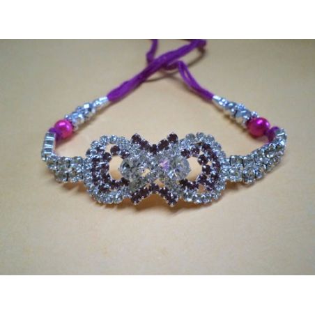 Violet Stoned Designer Rakhi