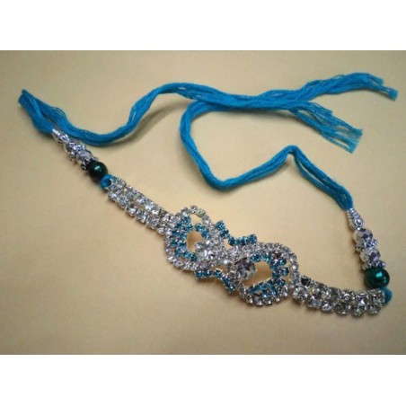 Blue Stonned Designer Rakhi