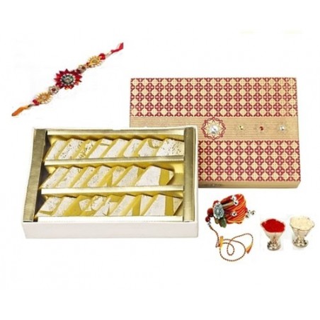 Ghasitaram Rakhi Special Kesari Kaju Katlis Mithai Box