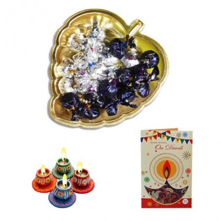 Diwali Golden Heart Tray