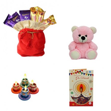 Diwali Chocolates Potli With Teddy