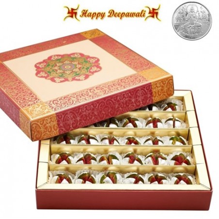 Dryfruit Anarkali  Mithai with  Silver Plated Coin