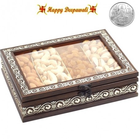 Dryfruit Fancy Box  with Silver Plated Coin