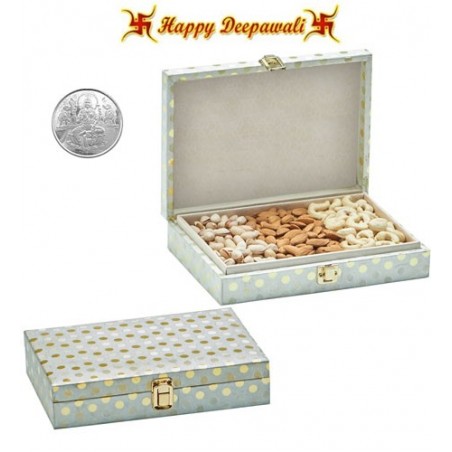 SA-222 Dryfruit Gift Box 450gms with Silver Plated Coin