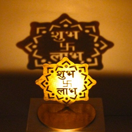 Shadow Diya Tealight Candle Holder of Removable Shubh Labh