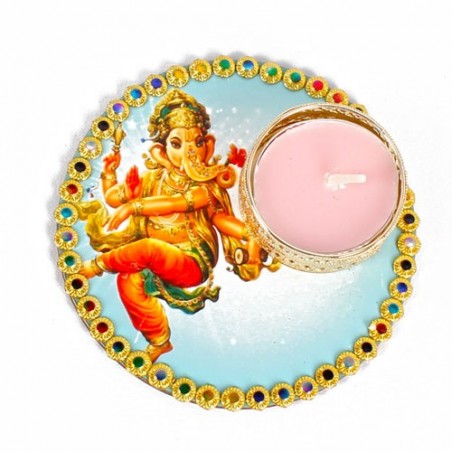Ganesha Colorful Printed Diya