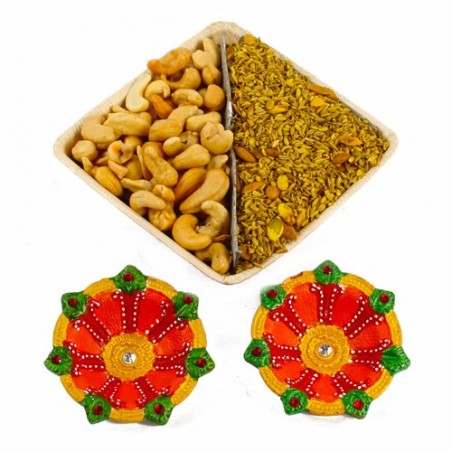 Salted Mouth Freshener Bowl with Earthen Diya