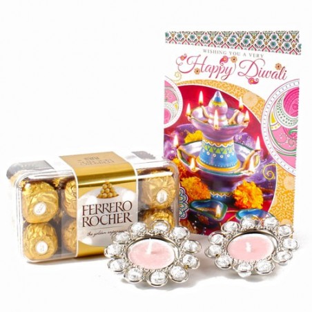 Fererro Rocher Chocolates with Designer Tealight Diyas