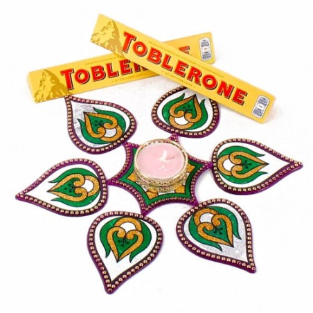 Toblorone Chocolate with Modak Shape Artificial Rangoli