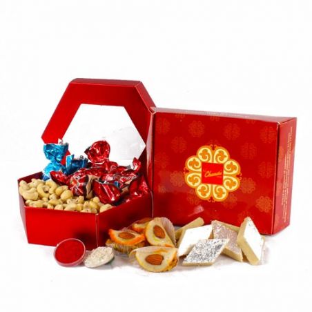 Bhai Dhooj Hamper of Kaju Sweet with Chocolates and Cashew Nuts