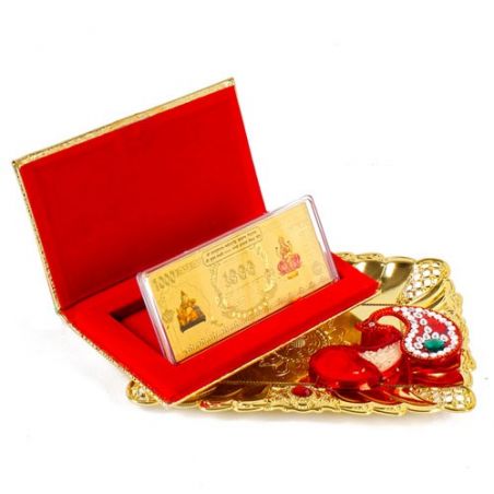 Kuber Lakshmi Note and Thali with Acrylic kankavati