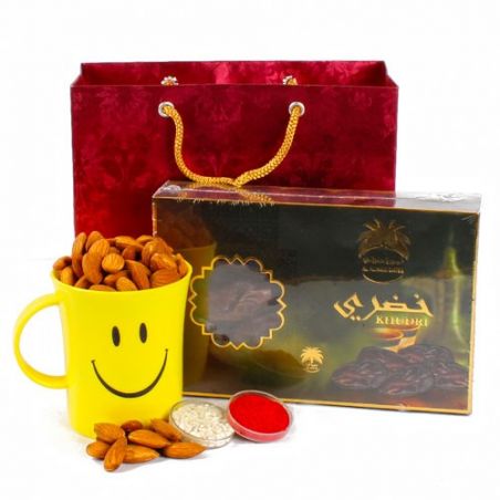 Combo of Khudri Dates and Almond with Paper Bag