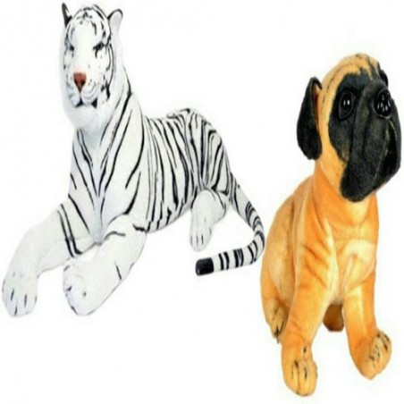 Chunmun White Tiger (49cm)& Pug Dog (32cm)Combo