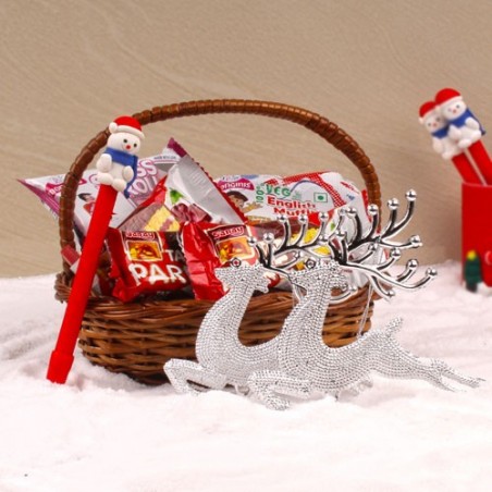 Christmas Goodies Basket with Santa Pen