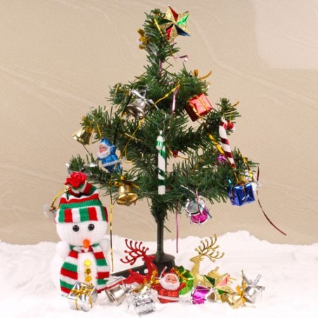 Snowy Christmas Tree with Decorative Ornaments