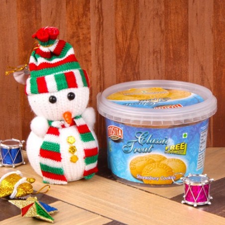 Snowman with Shrewsbury Cookies