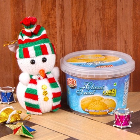 Snowman with Shrewsbury Cookies