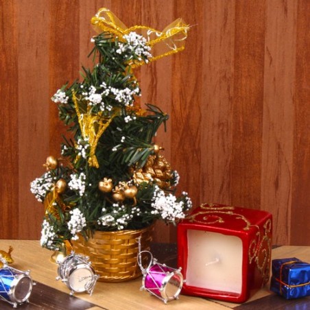 Decorated Christmas Tree with Attractive Square Candle