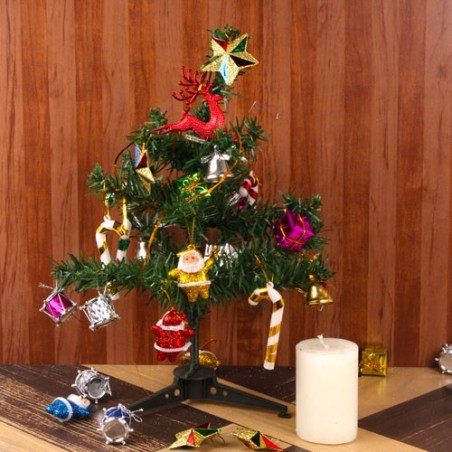 Artificial Decorating Christmas Tree with Pillar Candle