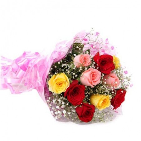 Twelve Mix Roses Bunch for Valentine