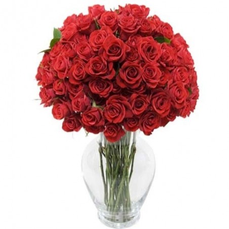Valentine Bunch of 50 Red Romantic Roses