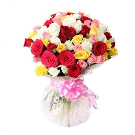 Multi colour roses For Valentine Day