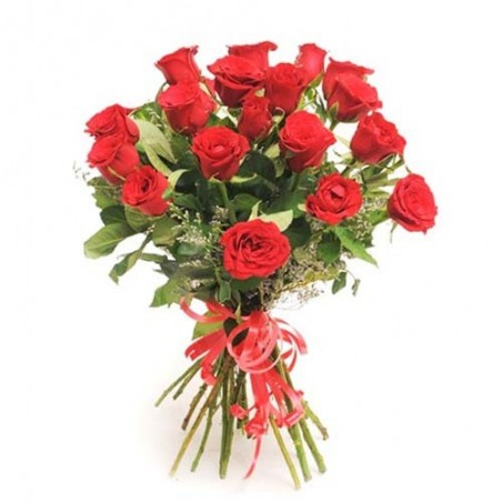 Bouquet of 25 Romantic Red Roses For Valentine Day