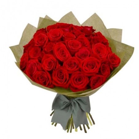 Hand Bouquet of 50 Red Roses For Valentine Day