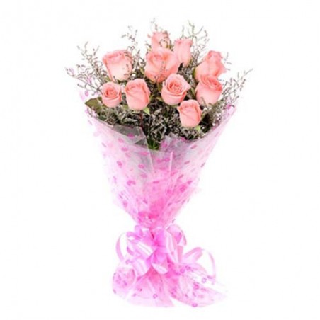 Love Special Bouquet of Cute Pink Roses