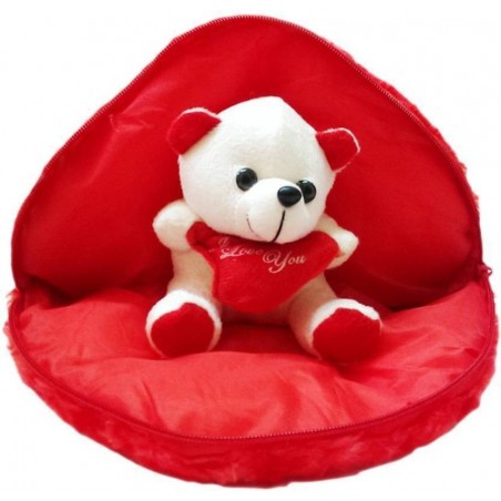 Chunmun Teddy inside Heart Pillow Boyfriend Pillow  (Red)